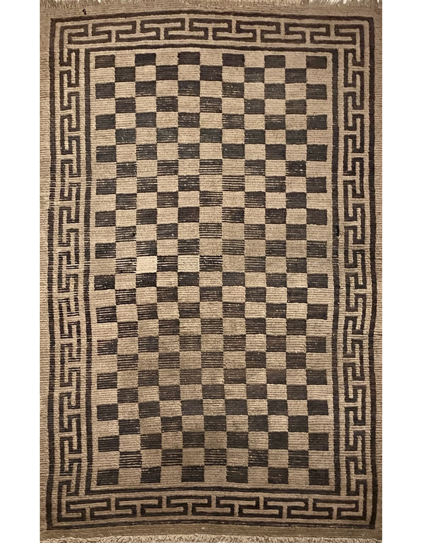 illulian-tibet-damier-b-w-tappeto-tibet-179-x-64-cm-in-lana image 1