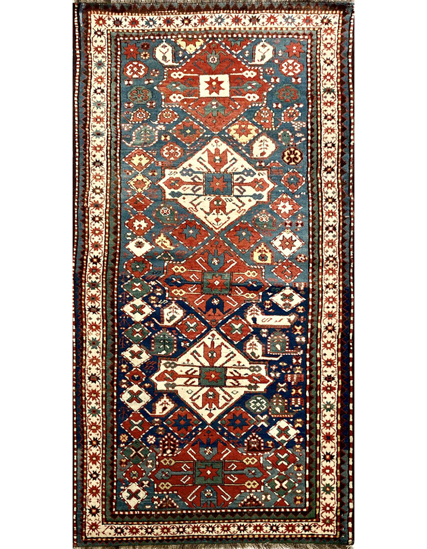 illulian-kasak-medallions-tappeto-antico-caucaso-209x221-in-lana image 1
