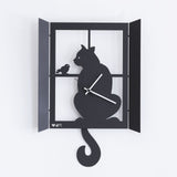 arti-mestieri-gatto-alla-finestra-orologio-a-pendolo-in-ferro image 2
