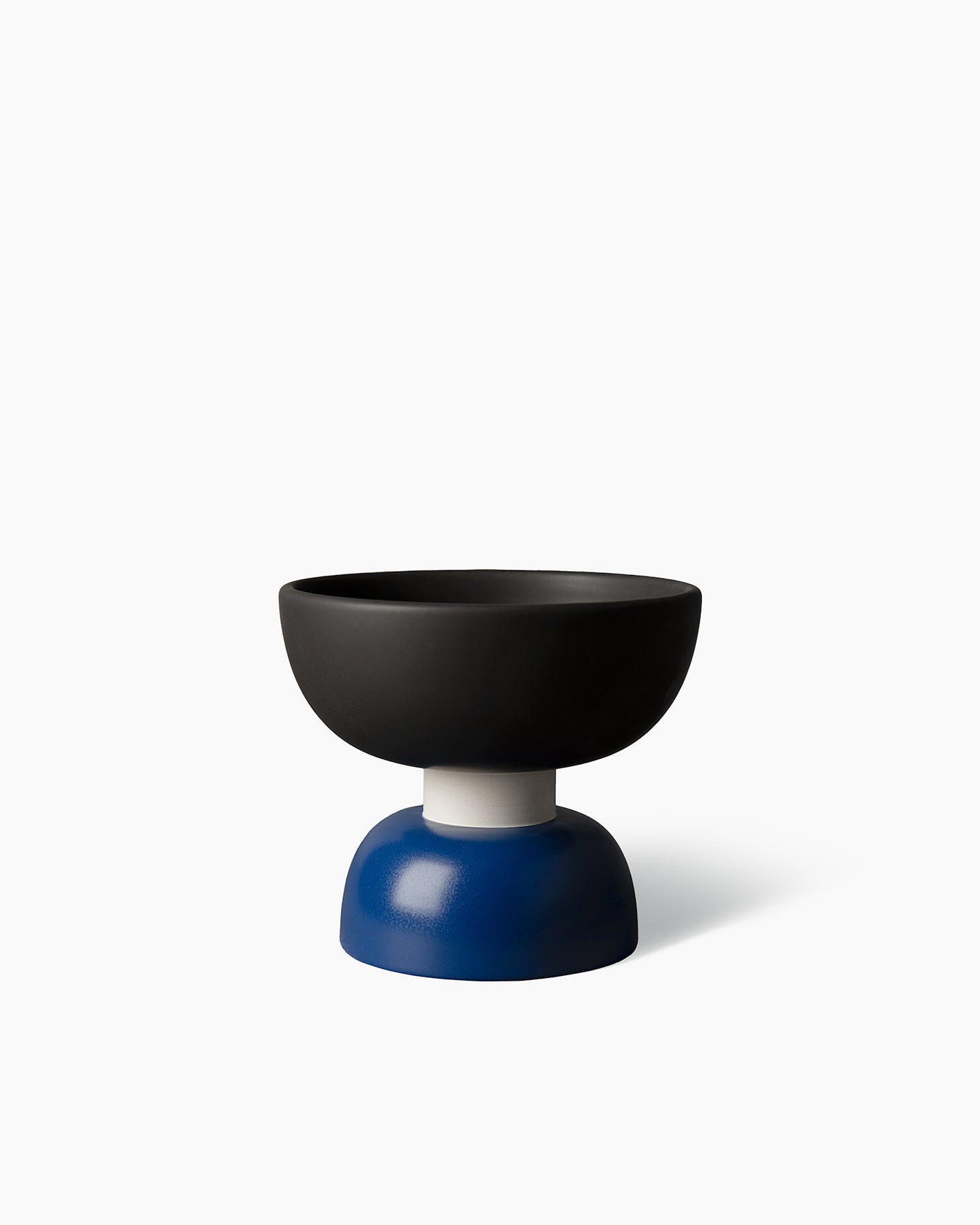 bitossi-ceramiche-alzata-coppa-ettore-sottsass-1959-bluette-e-nero-matt image 1