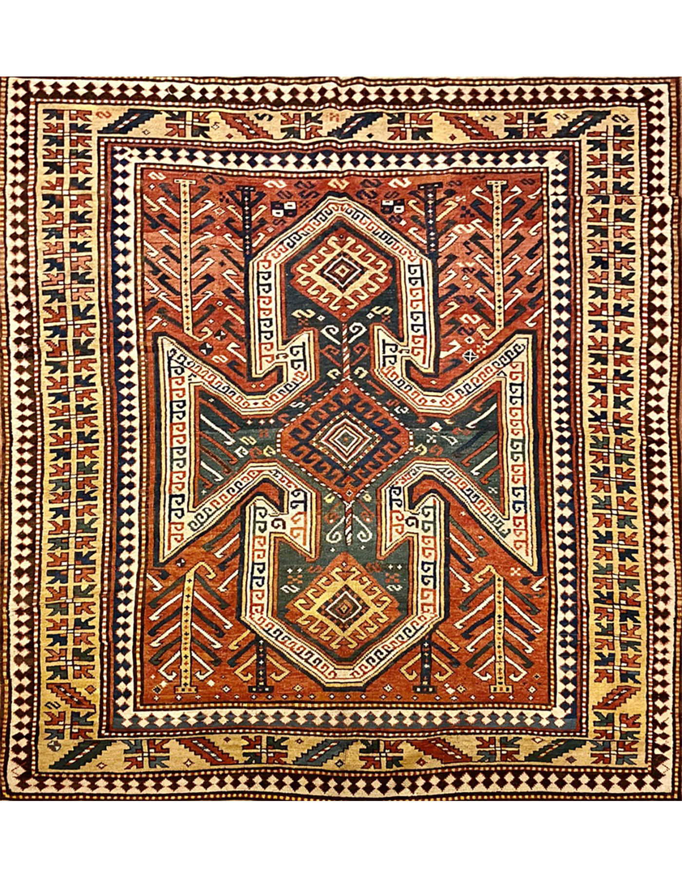 illulian-kasak-sewan-caucaso-fine-xix-secolo-tappeto-225x165-cm-lana image 1
