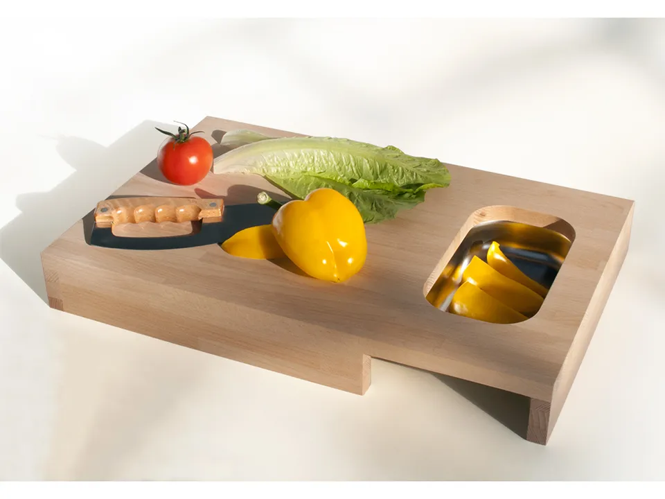 progetti-chop-tagliere-in-faggio-con-vaschetta-inox-estraibile image 1
