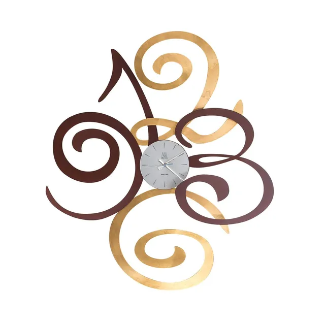 arti-mestieri-filomena-orologio-da-parete-bronzo-foglia-oro-80x93-cm image 1