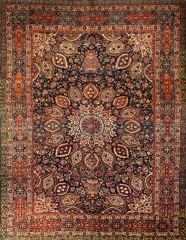 illulian-tabriz-lantern-tappeto-persia-fine-xix-secolo-355x251-cm-lana image 1