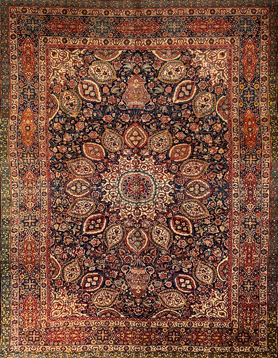 illulian-tabriz-lantern-tappeto-persia-355x251-cm-design-collection image 1