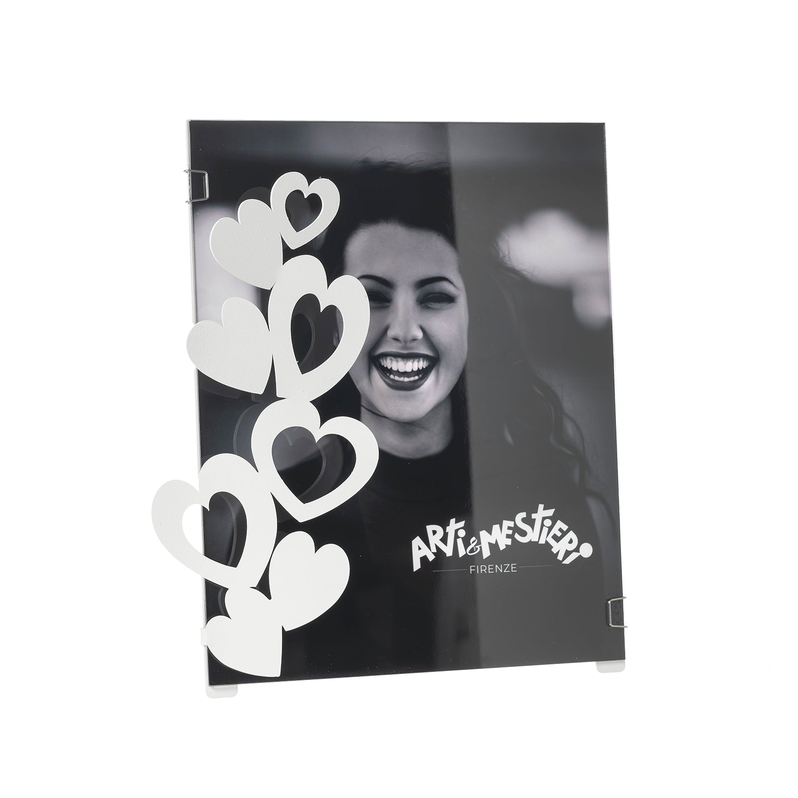 arti-mestieri-hearts-small-cornice-portafoto-design-16x20-cm-bianco-rosso image 1