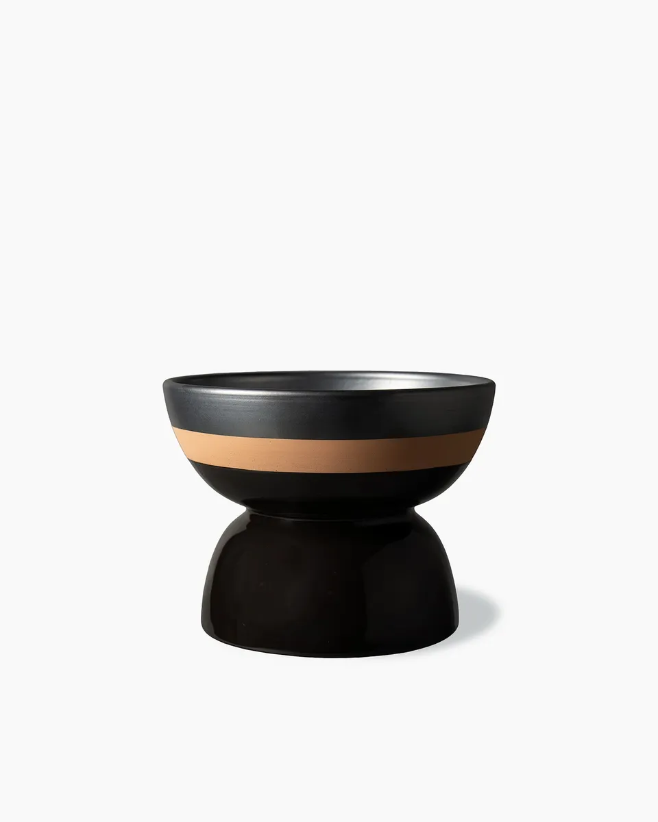 bitossi-ceramiche-bolo-alzata-coppa-ettore-sottsass-nero-e-rame image 1