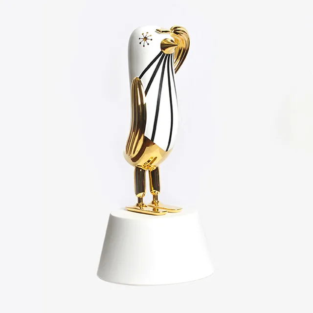 bosa-hopebird-scultura-da-tavolo-in-ceramica-oro-24kt-edizione-99 image 1
