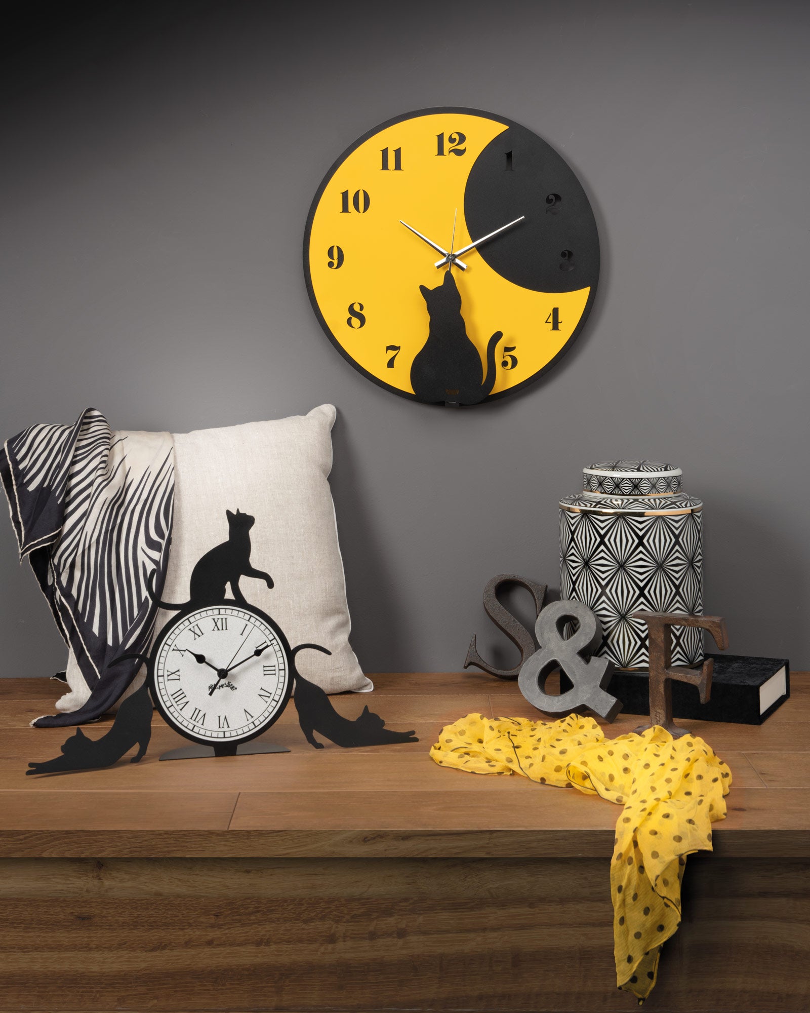 arti-mestieri-orologio-moon-whiskers-gatti-43-cm image 3