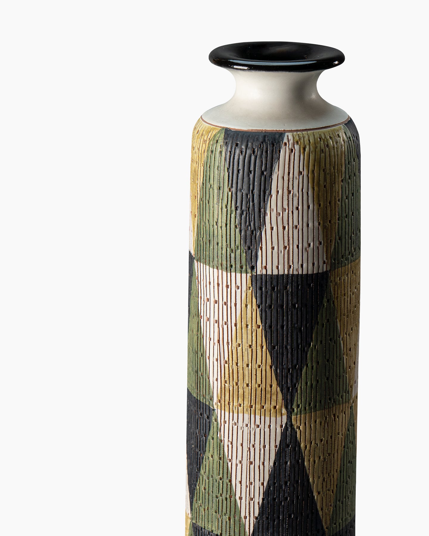bitossi-ceramiche-vaso-1959-aldo-londi-serie-seta-triangoli-multicolore image 3