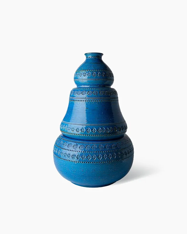 bitossi-ceramiche-vaso-onda-aldo-londi-2-elementi-rimini-blu image 1