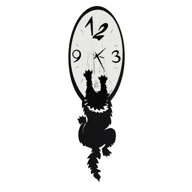 arti-mestieri-crazy-tommy-orologio-gatto-da-parete image 1