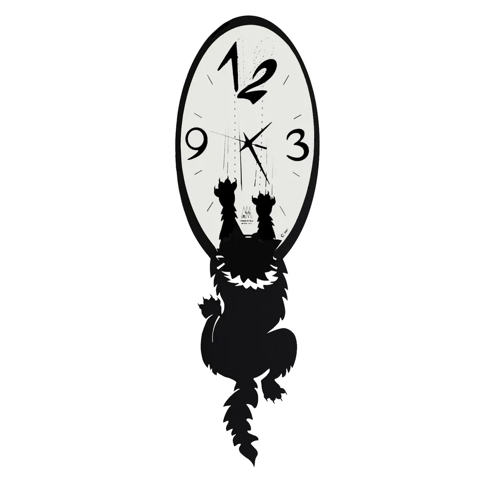arti-mestieri-crazy-tommy-orologio-gatto-da-parete image 1