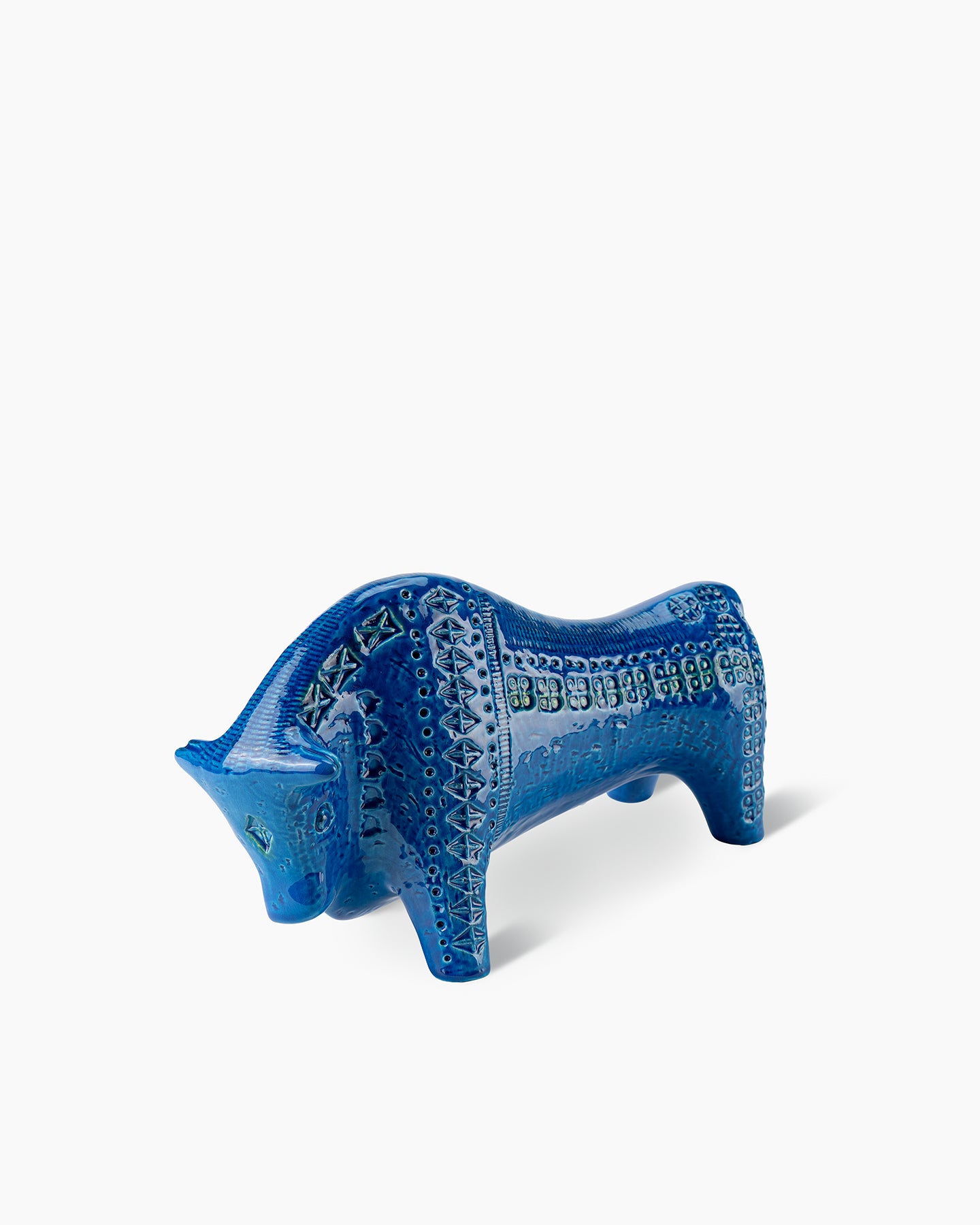 bitossi-ceramiche-figura-toro-aldo-londi-rimini-blu-azzurra image 2