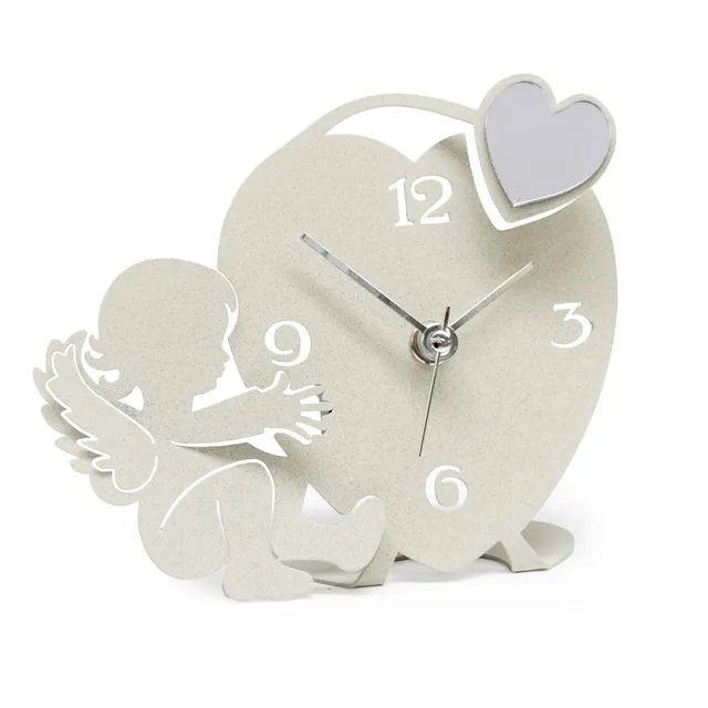 arti-mestieri-bomboniera-orologio-angioletto-decorato-16x14-cm image 1