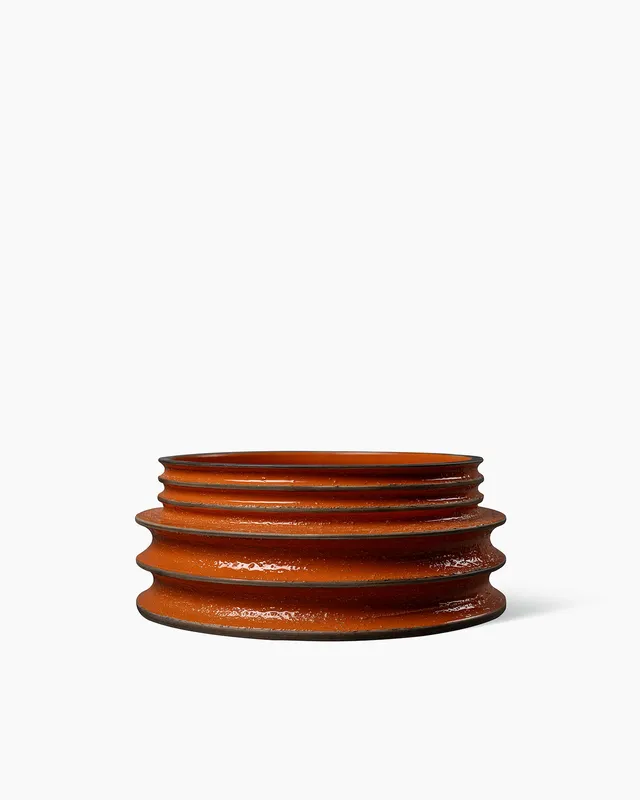 bitossi-ceramiche-bolo-revolver-christoph-radl-in-terra-bianca-arancio-engobbio image 1