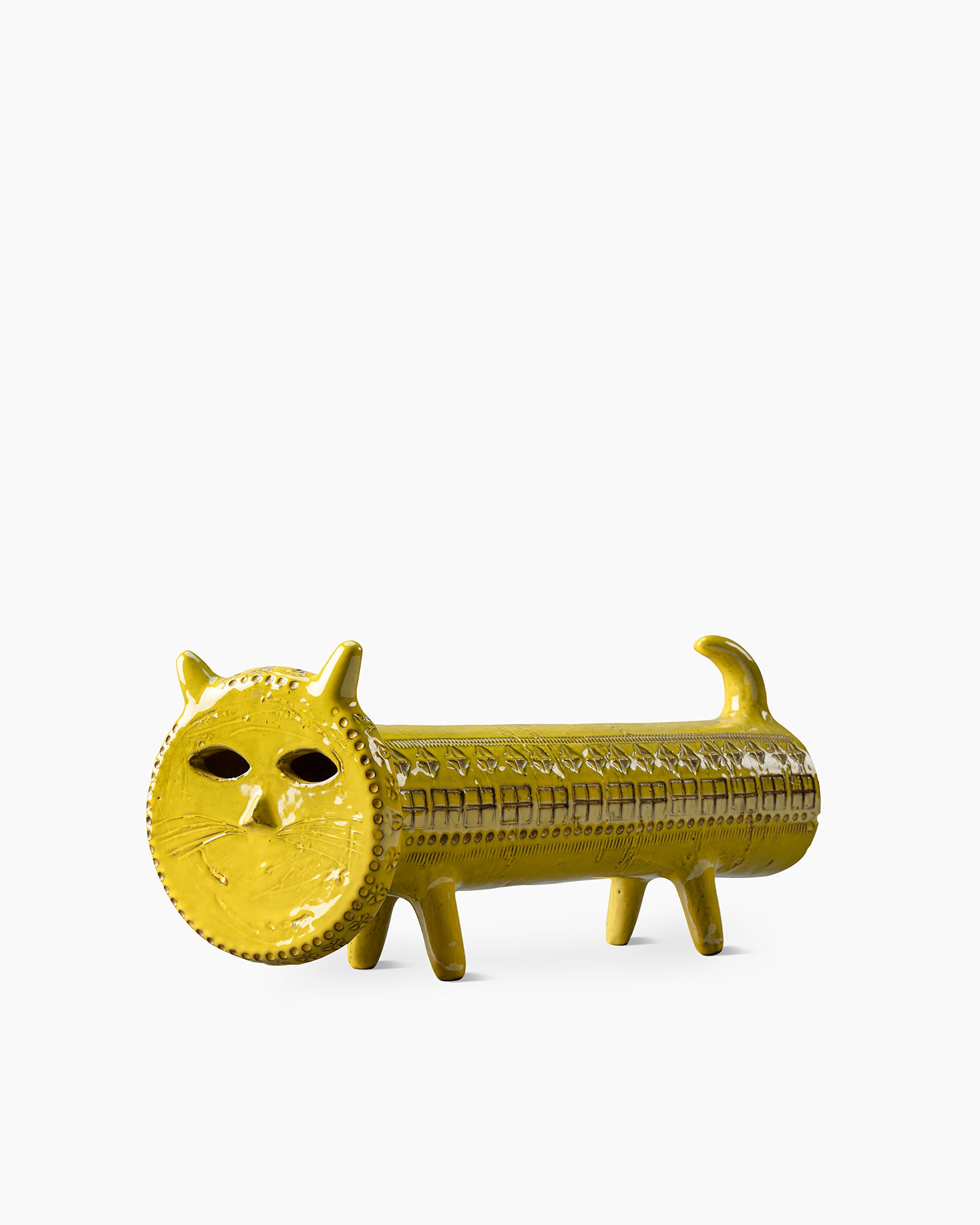 bitossi-ceramiche-figura-gatto-ruota-1962-serie-rimini-giallo image 2