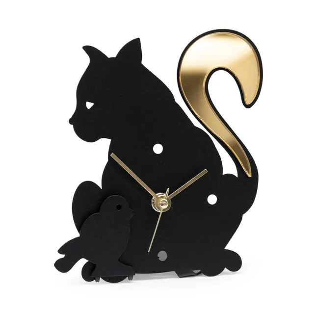 arti-mestieri-kat-orologio-da-tavolo-gatto-decorato image 1