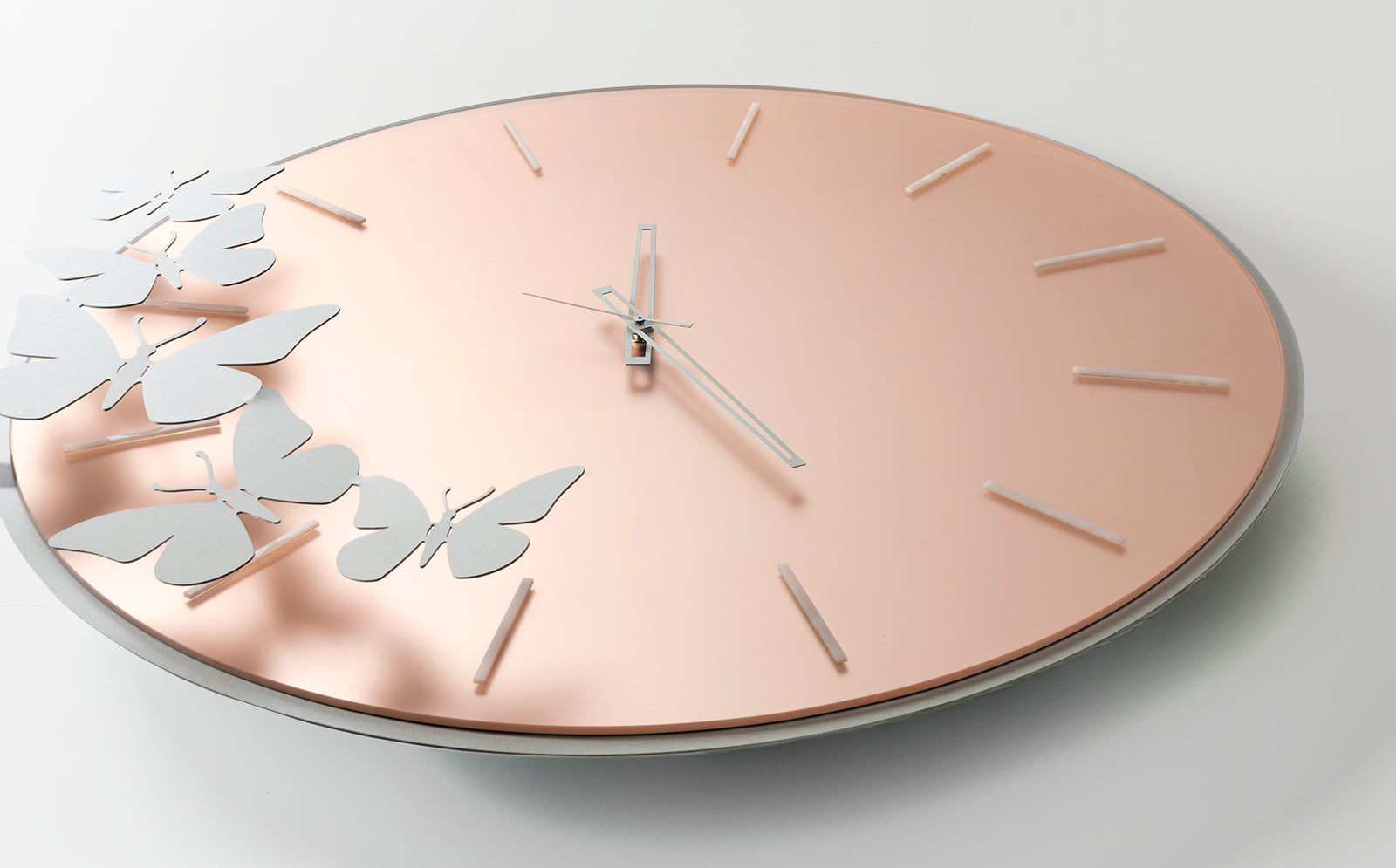 arti-mestieri-orologio-da-parete-diana-con-farfalle-in-vetro-specchiato image 7