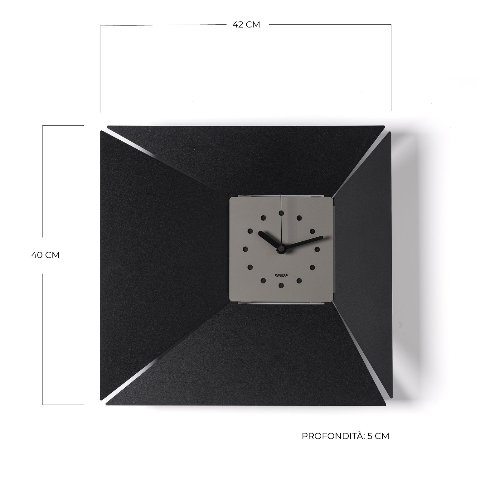 arti-mestieri-illusio-orologio-da-parete-minimal-quadrato-42x5x40-cm image 3