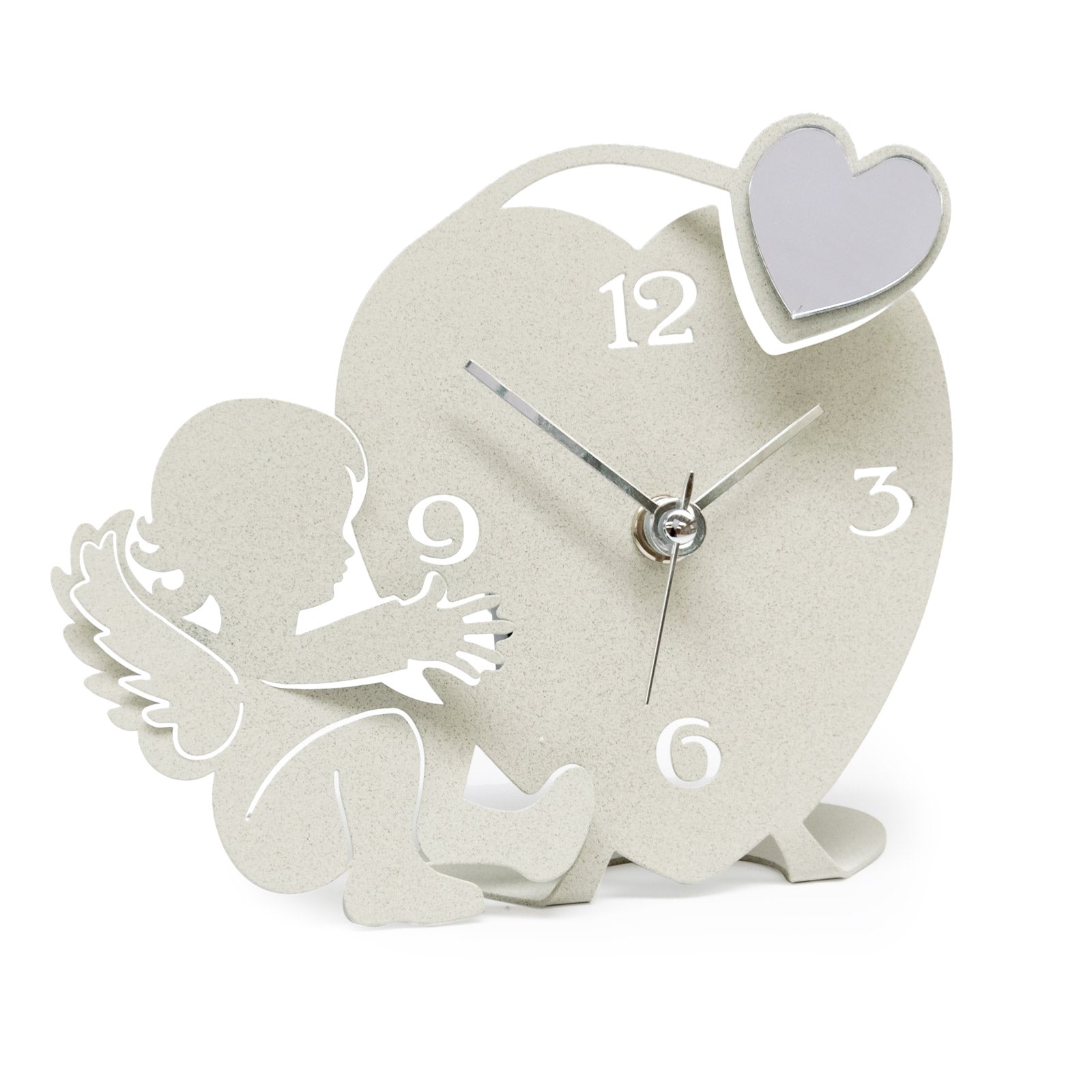 arti-mestieri-angioletto-orologio-bomboniera-cuore-16x14-cm image 1