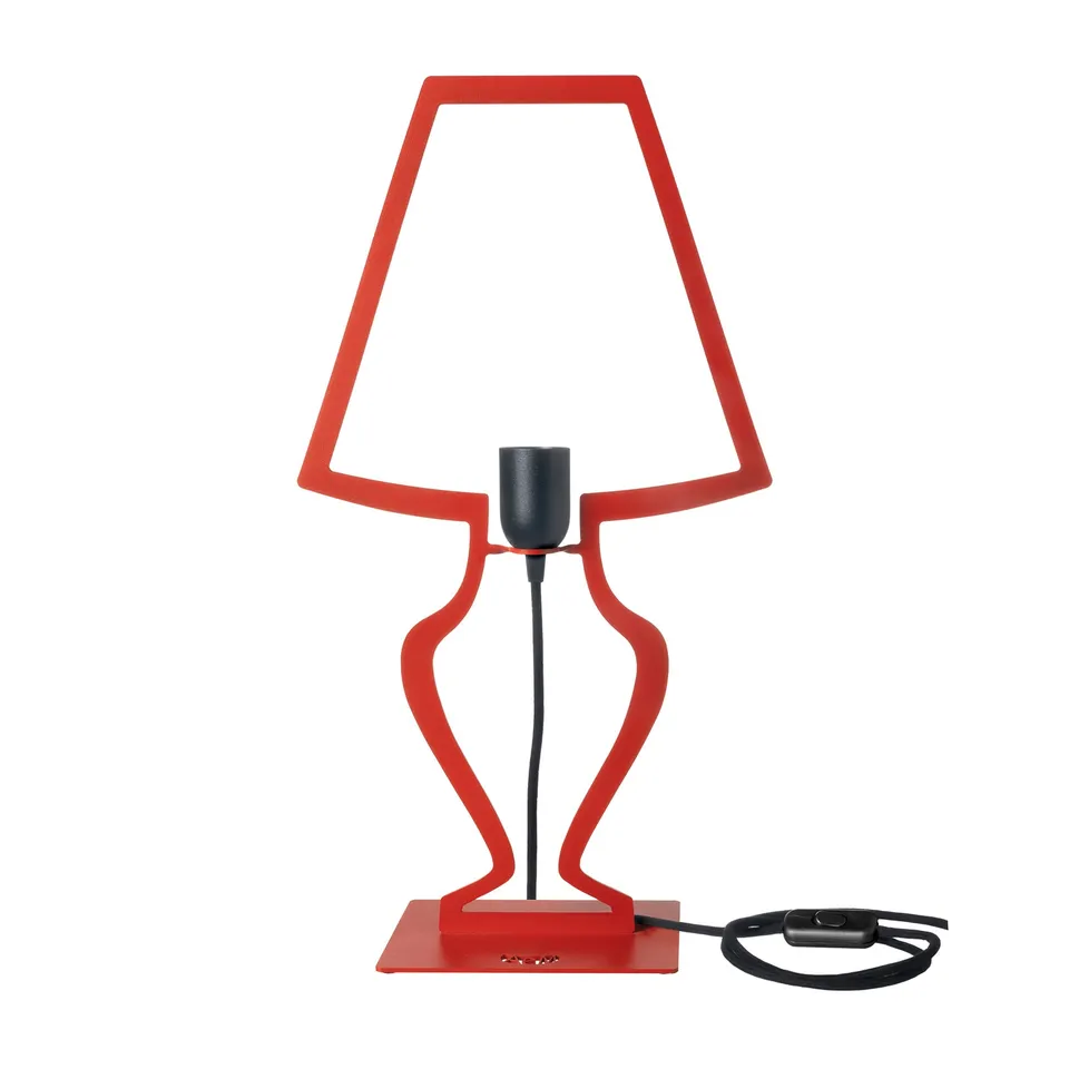 arti-mestieri-lampada-da-tavolo-silhouette-grande-30x54-cm-bianca-e-rossa image 1