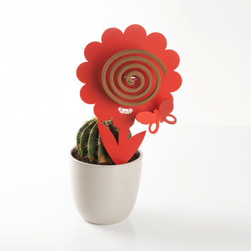 arti-mestieri-portavaso-girasole-portazampirone-in-ferro-giallo-e-rosso image 3