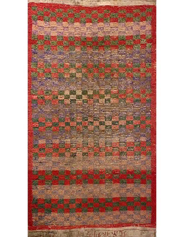 illulian-tibet-damier-tappeto-100-lana-140-x-75-cm image 1