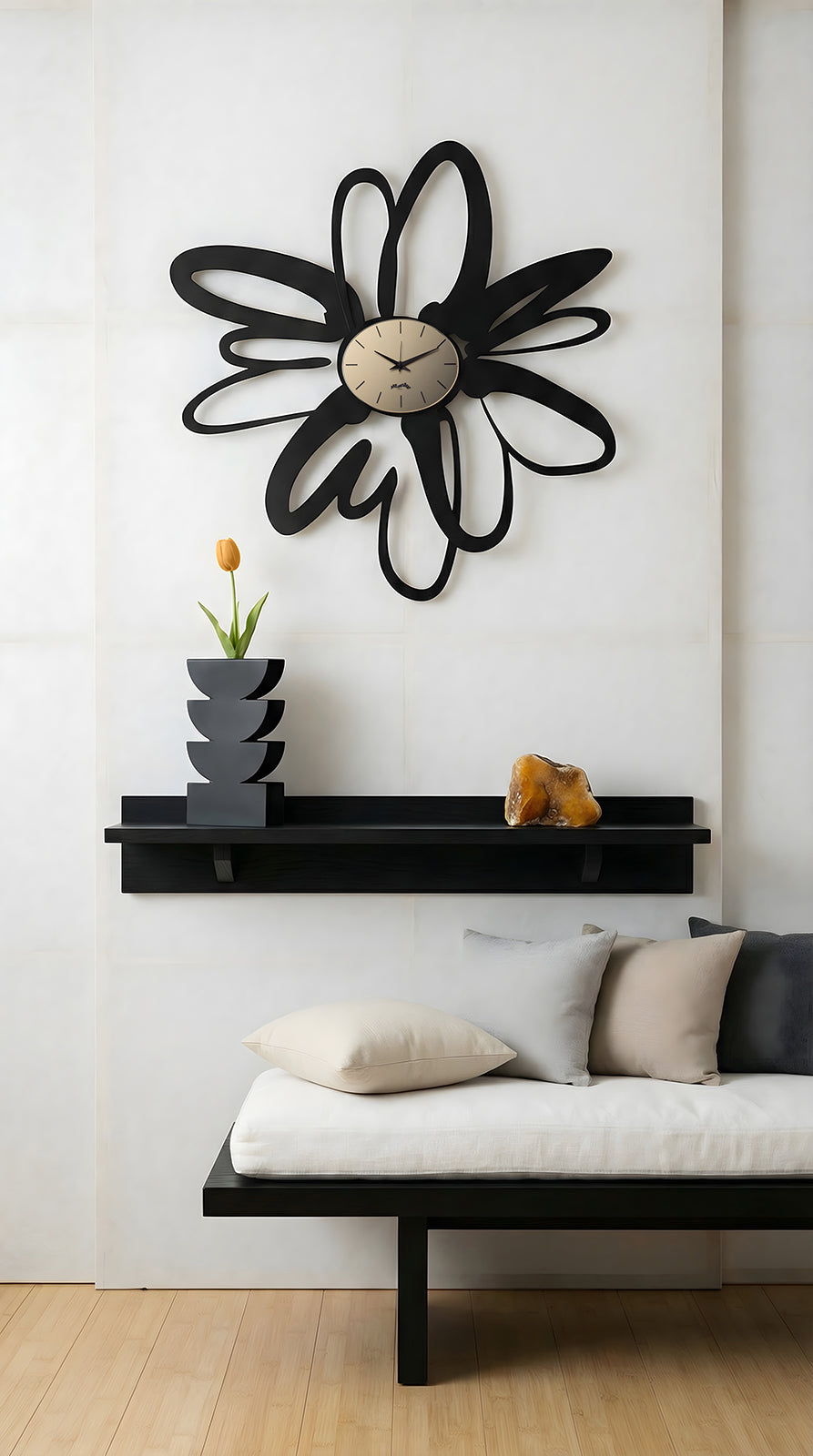 arti-mestieri-shodo-orologio-da-parete-fiore-vetro-velour-luxe image 2