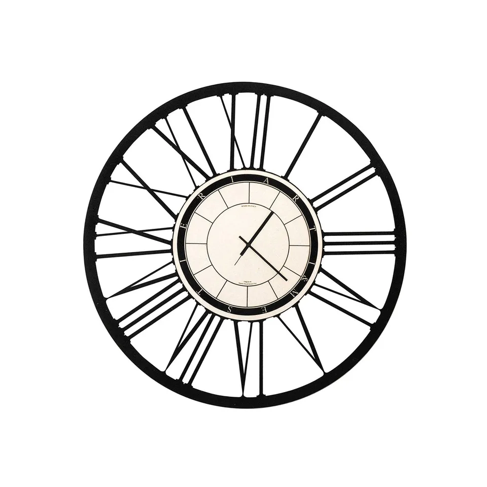 arti-mestieri-big-50-orologio-da-parete-in-ferro-50-cm-nero-numeri-romani image 1