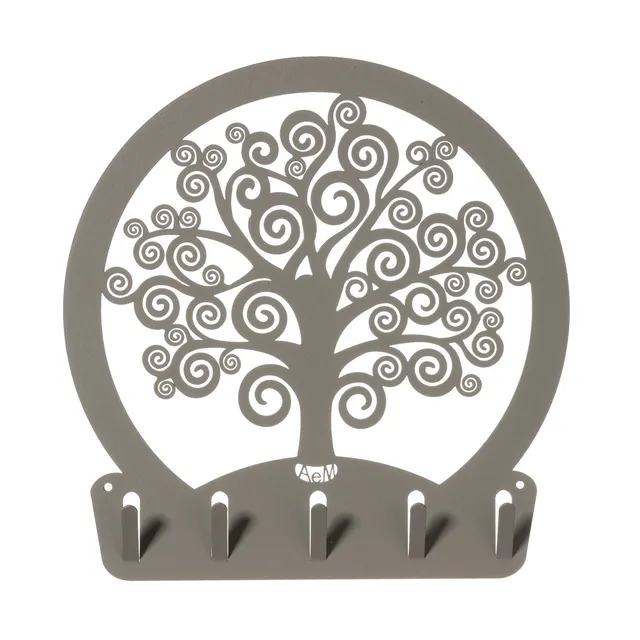 arti-mestieri-albero-della-vita-portachiavi-da-parete-moderno-ferro-25-cm-5-ganc image 1