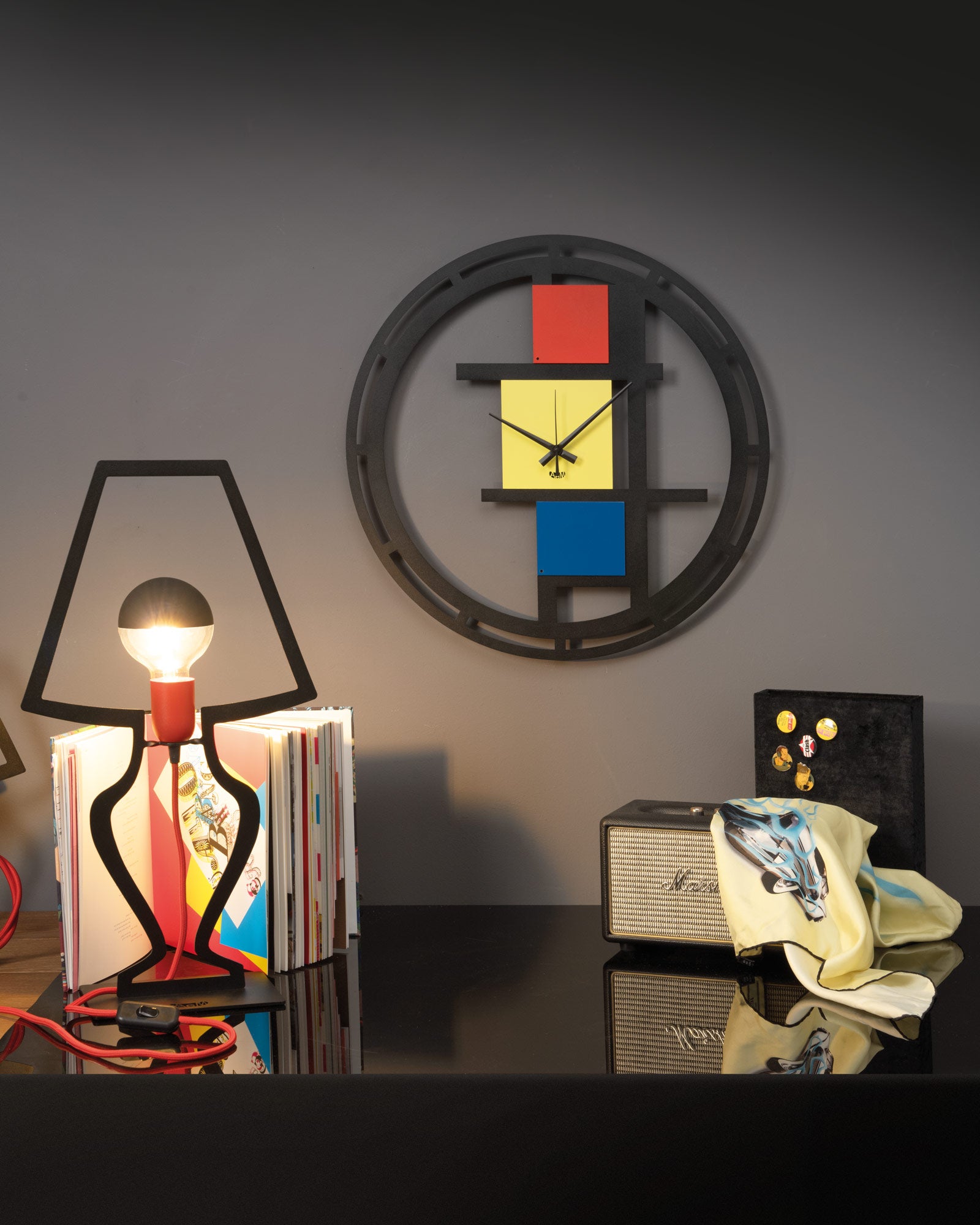 arti-mestieri-orologio-mondrian-50-orologio-da-parete image 2