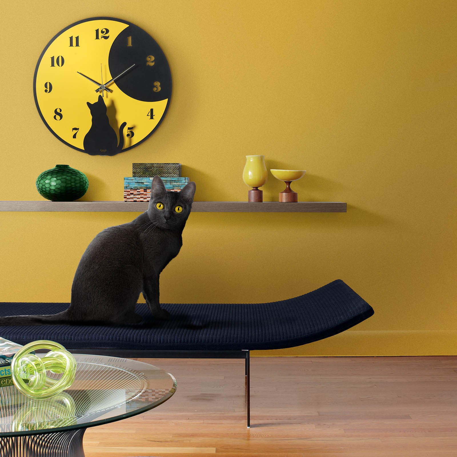 arti-mestieri-orologio-moon-whiskers-gatti-43-cm image 2