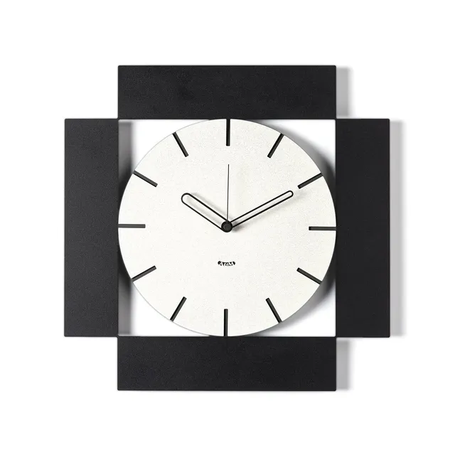 arti-mestieri-radical-orologio-50x50-cm-nero-bianco-marmo image 1