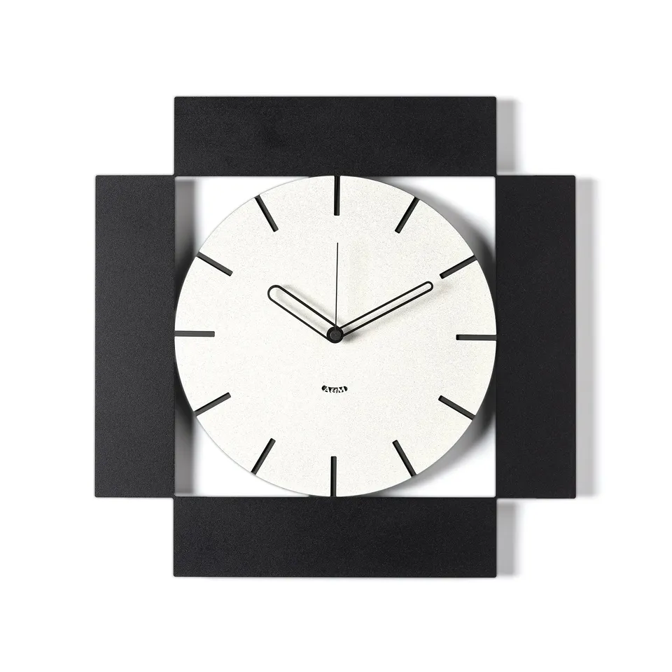 arti-mestieri-radical-orologio-50x50-cm-nero-bianco-marmo image 1