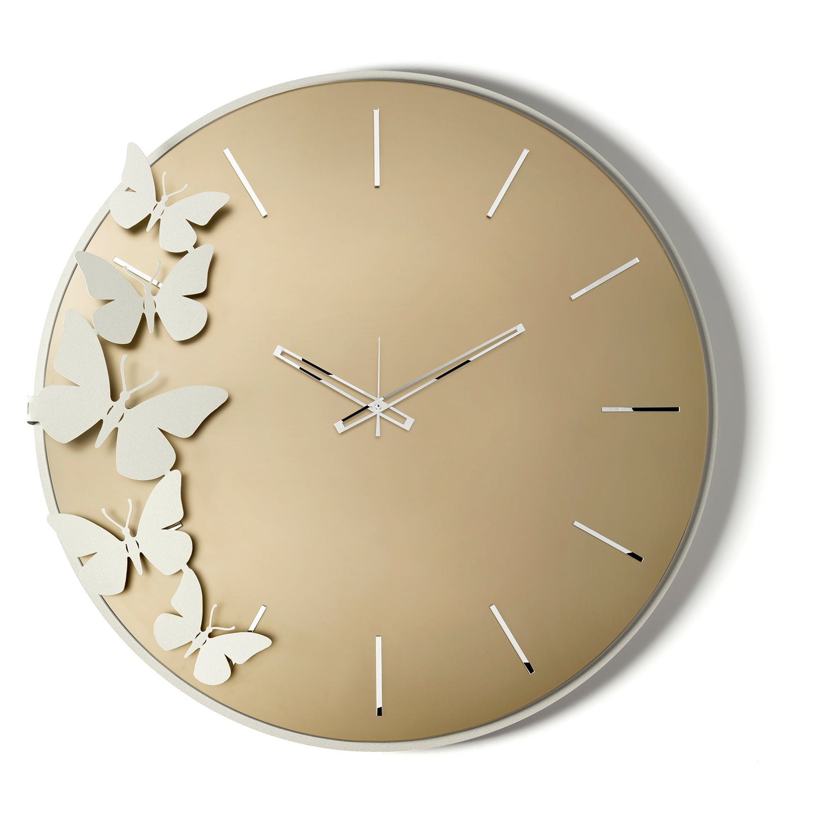 arti-mestieri-orologio-da-parete-diana-con-farfalle-in-vetro-specchiato image 4
