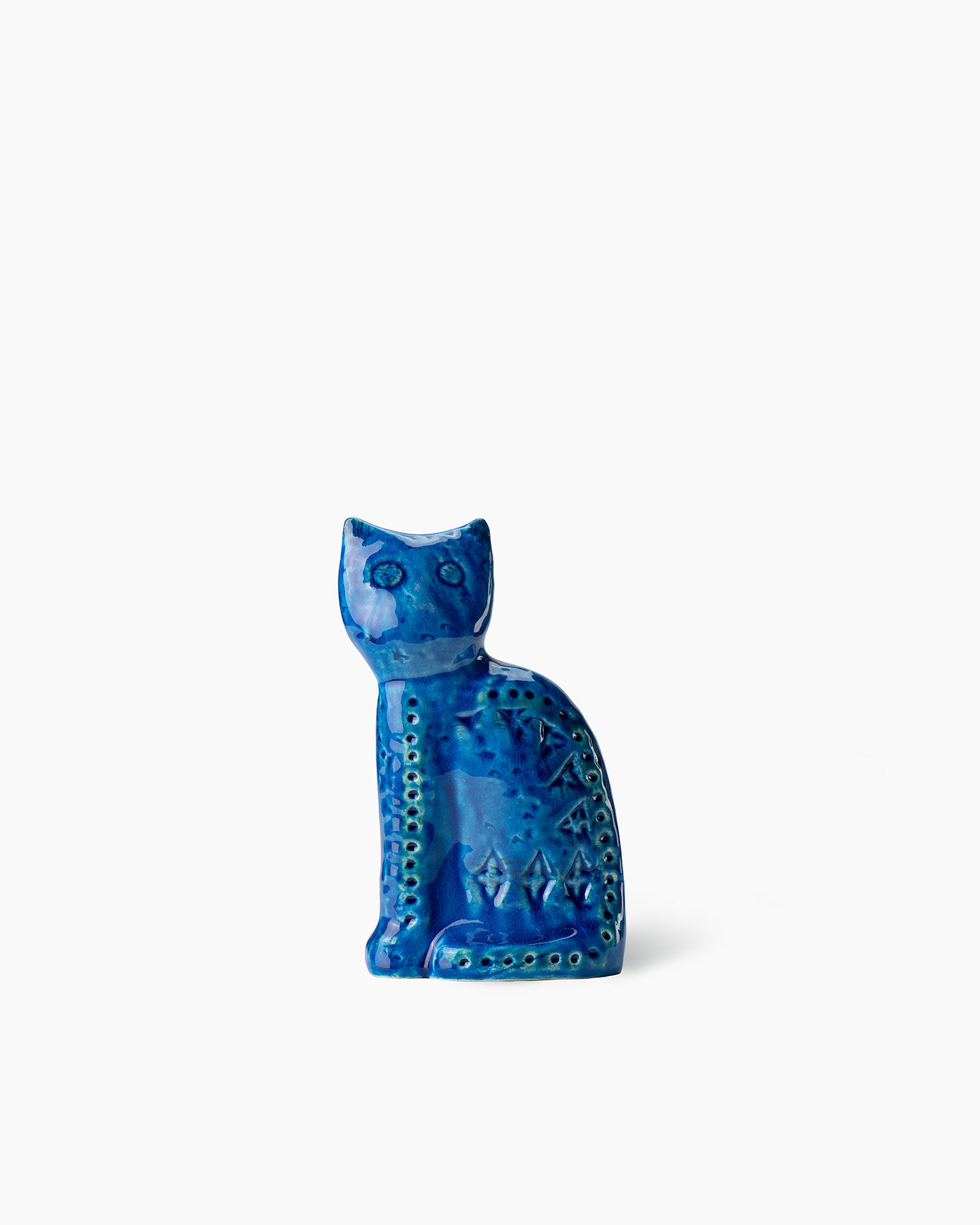 bitossi-ceramiche-figura-gatto-seduto-rimini-blu-aldo-londi image 1